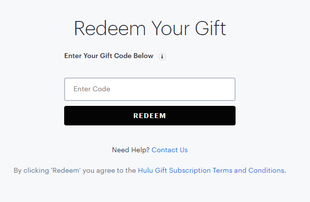 how to add a hulu gift card