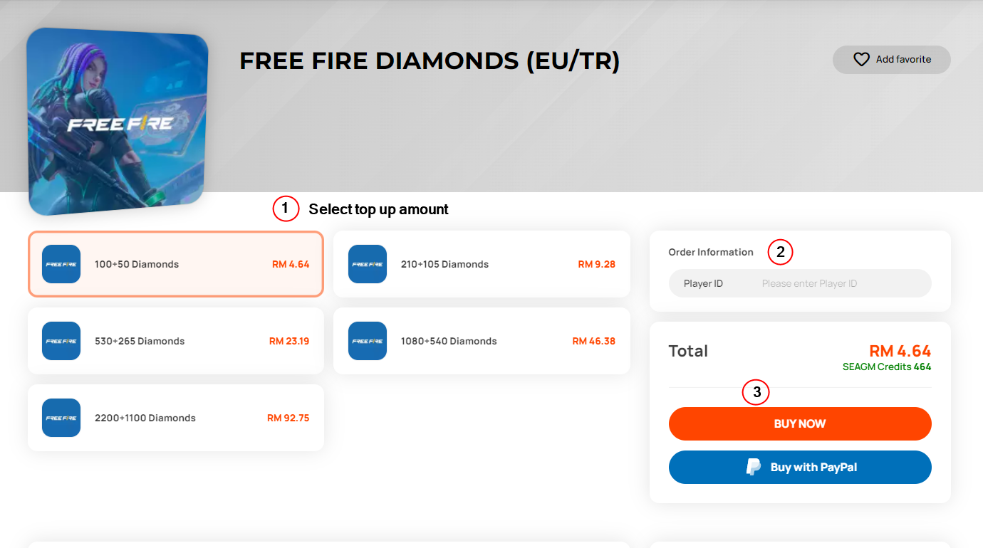 Buy Free Fire Diamond Pins (Garena) - SEAGM