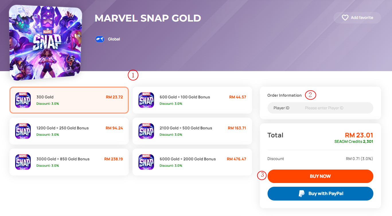 Marvel Snap Gold Top Up - SEAGM