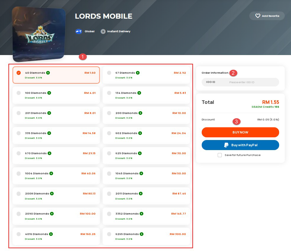 Lords Mobile Online Store  Top Up & Prepaid Codes - SEAGM