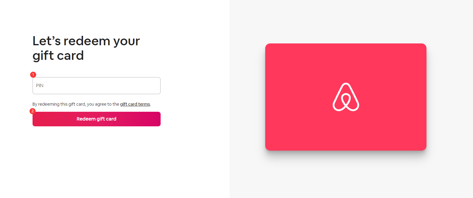 Redeem an Airbnb gift card