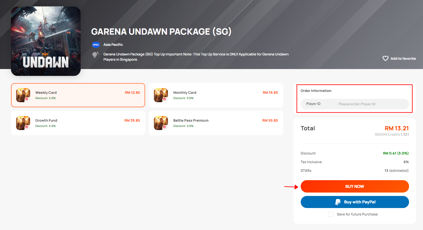 How to topup Garena Undawn Package in SEAGM? SEAGM English Article site
