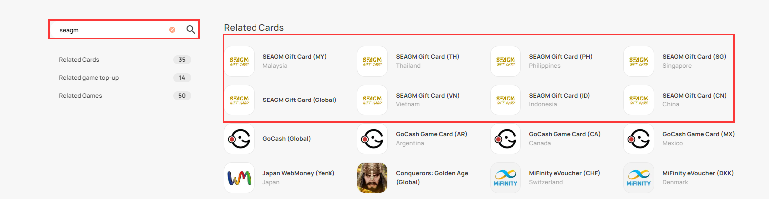 How to purchase SEAGM Gift Card in SEAGM? – SEAGM English Article site