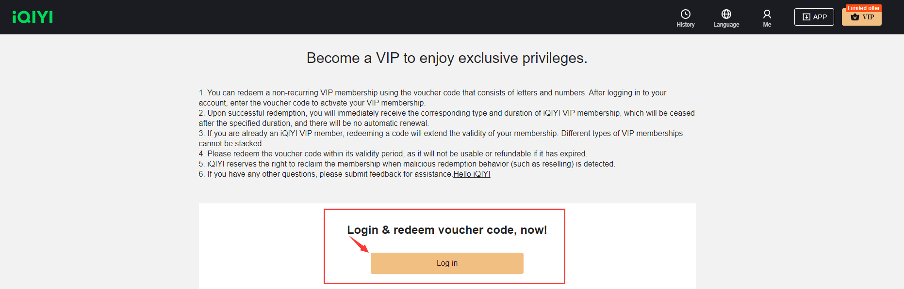 For VIP privileges, please see