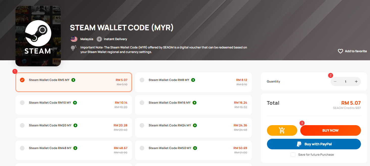 How to purchase Steam Wallet Code from SEAGM SEAGM English Article site