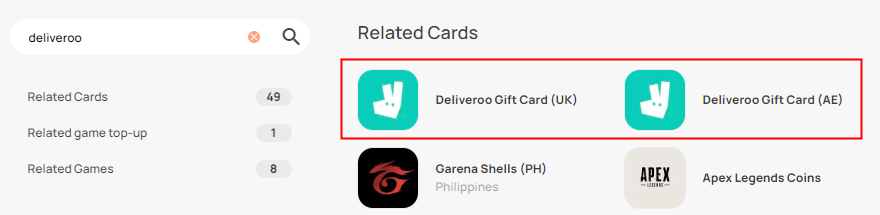 How to buy Deliveroo Gift Card in SEAGM? – SEAGM English Article site