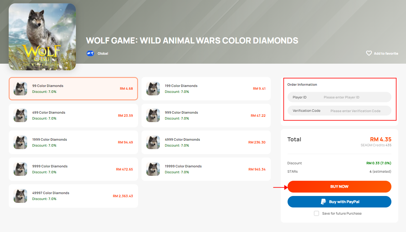 How to top up Wolf Game: Wild Animal Wars Color Diamonds in SEAGM? – SEAGM  English Article site