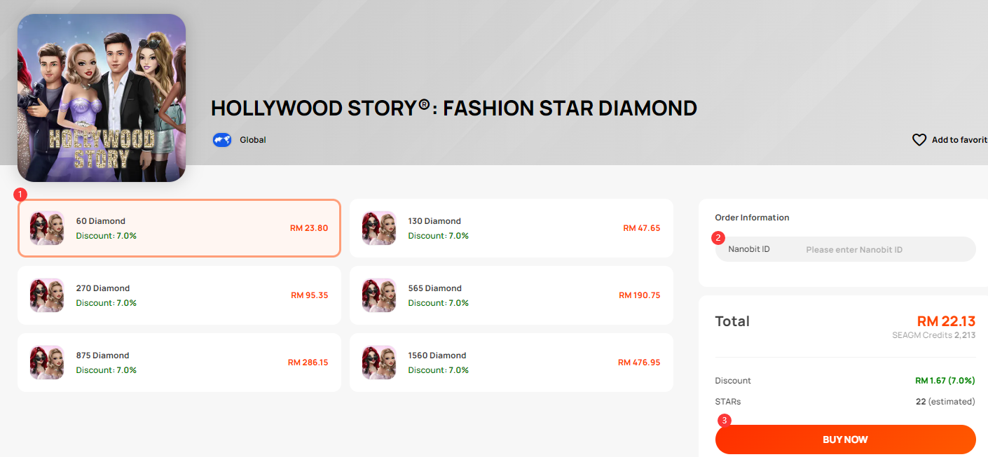 How to top up Hollywood Story®: Fashion Star Diamond in SEAGM? – SEAGM  English Article site