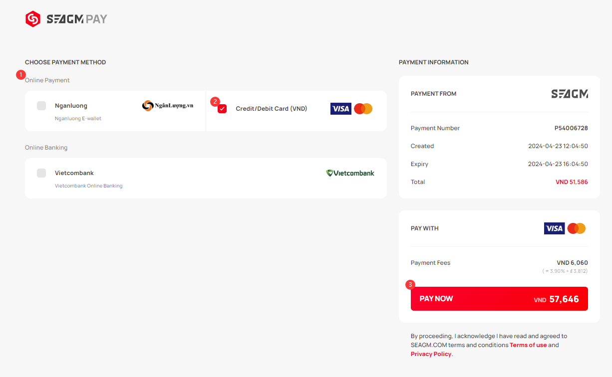 How to make payment using Credit/Debit Card [VND] in SEAGM? – SEAGM ...