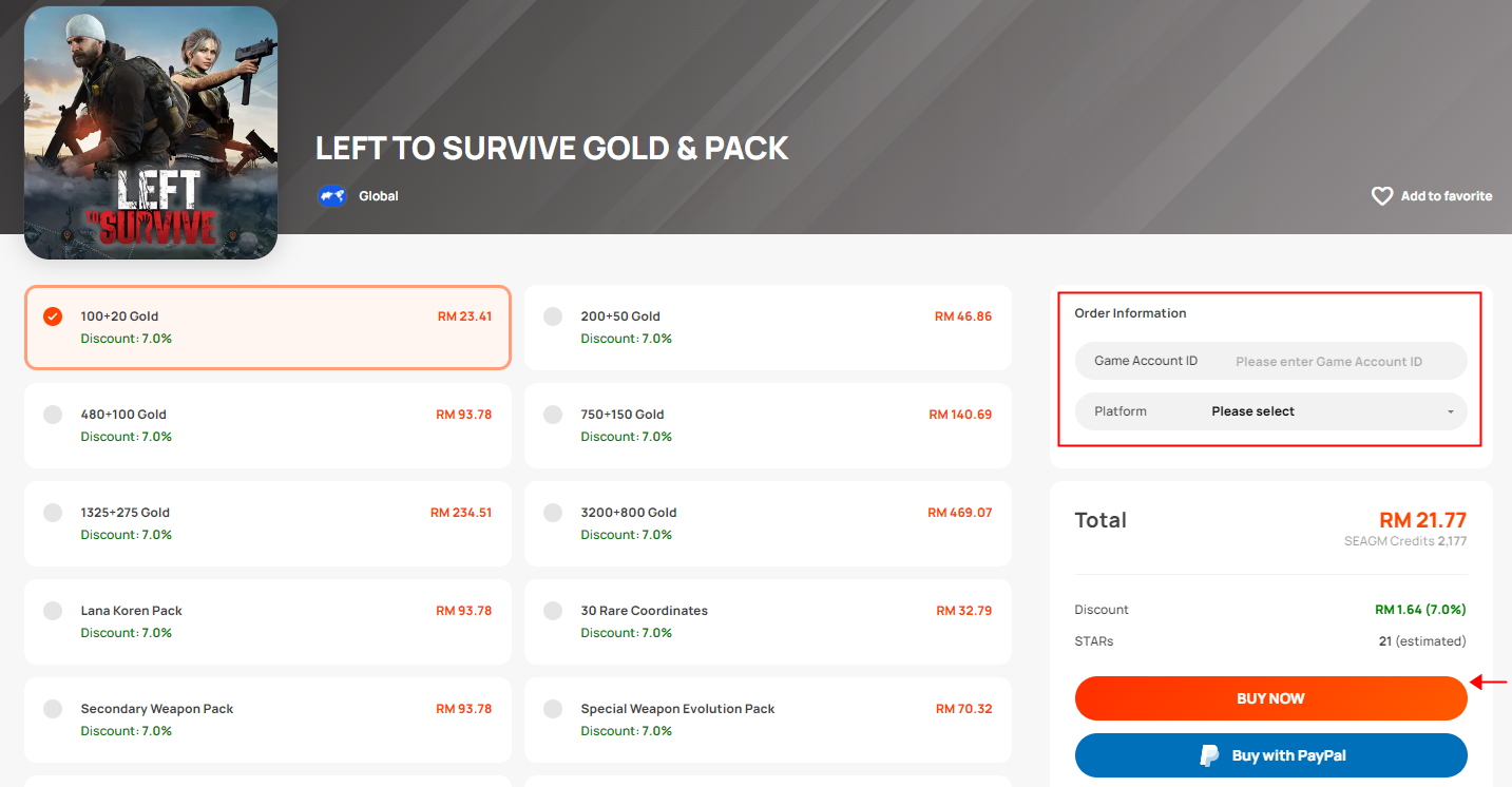 How to top up Left to Survive Gold & Pack in SEAGM ? – SEAGM English  Article site