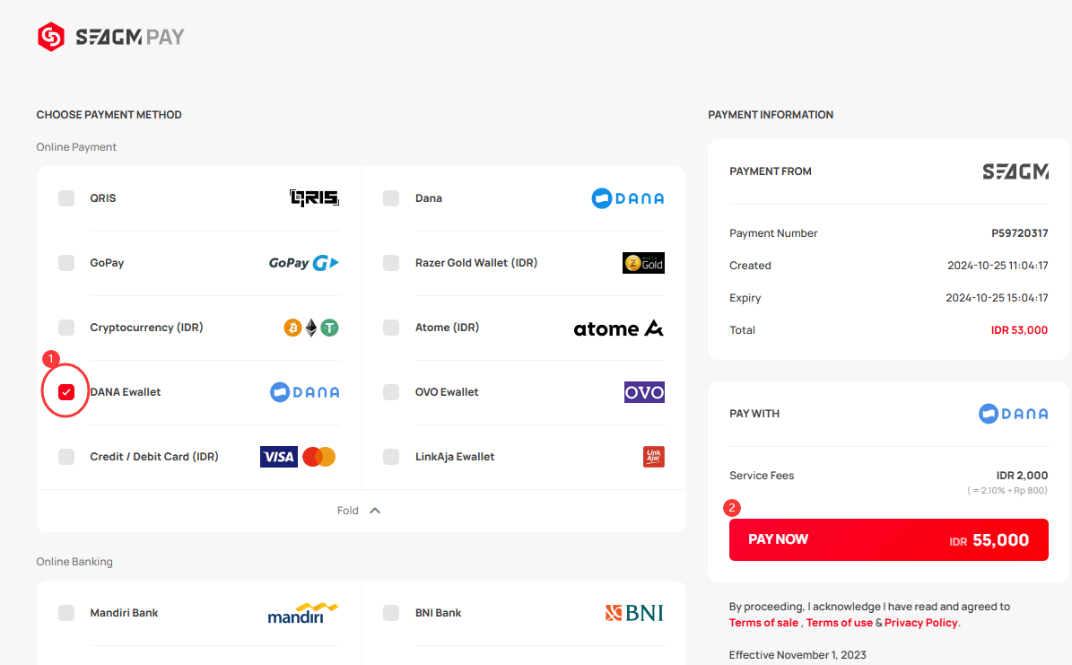 How to pay using Dana Ewallet [IDR] in SEAGM? – SEAGM English Article site